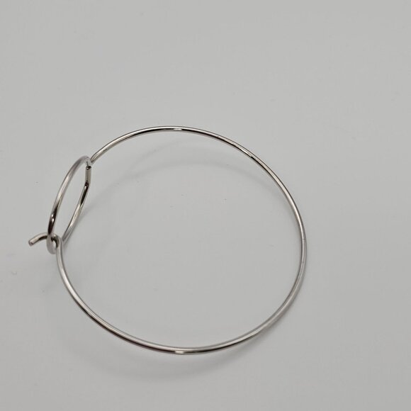Womens Sterling Silver Oval Loop Adjustable Bangle Bracelet Minimalist Simple - Picture 10 of 13